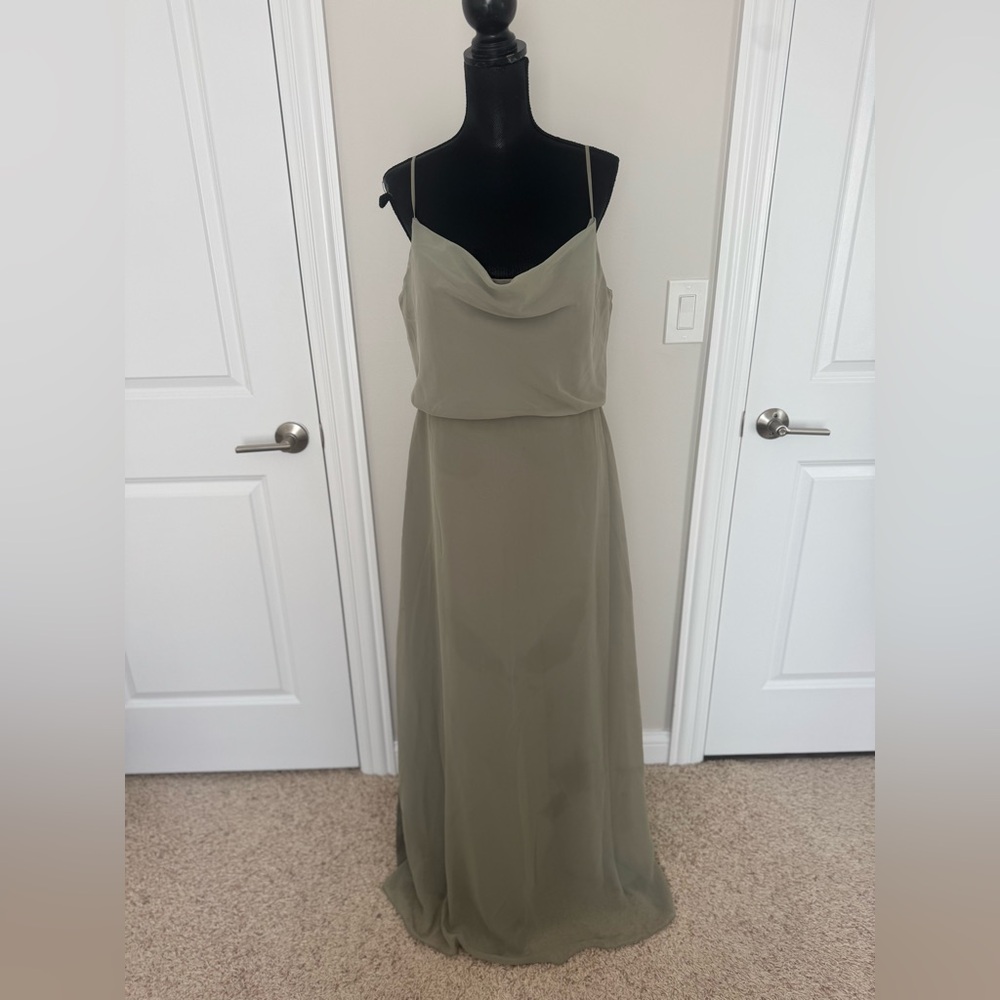 Revelry Olive Green Spaghetti Strap Maxi Dress